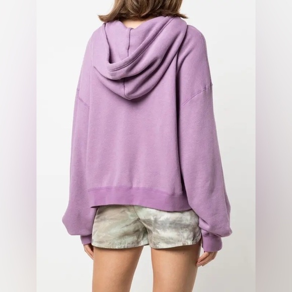 John Elliott Purple Cropped Vintage Fleece Hoodie Size 2 = Medium - Picture 4 of 16